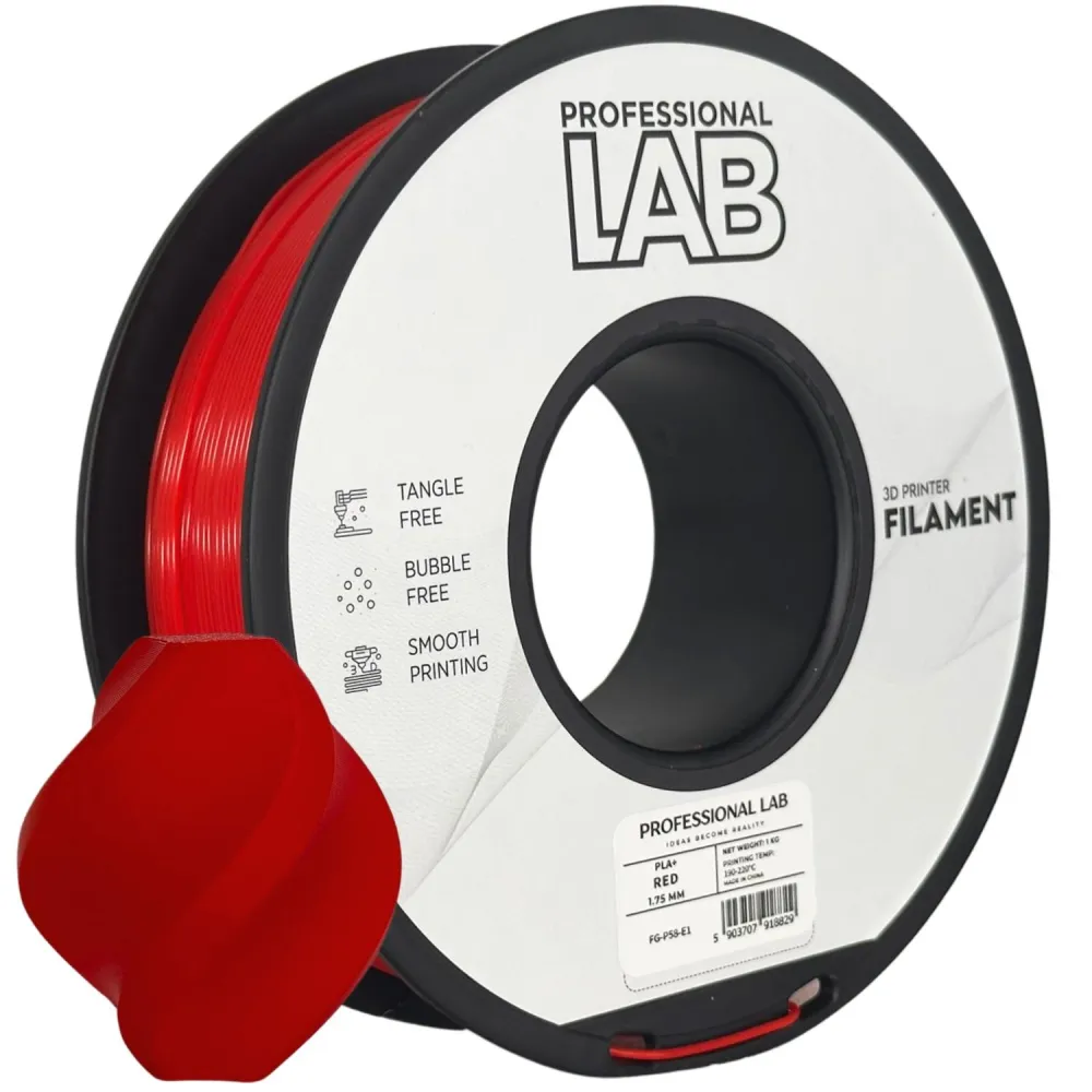 Professional Lab PLA+ Punane 1.75mm 1kg - PLA filament 3D-printimiseks