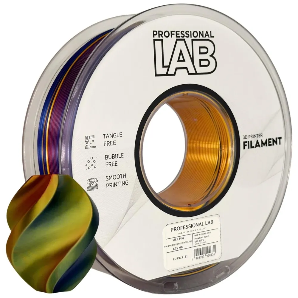 Silk PLA Filament Sunset Horizon Triple Color 1.75mm 1kg | Professional Lab