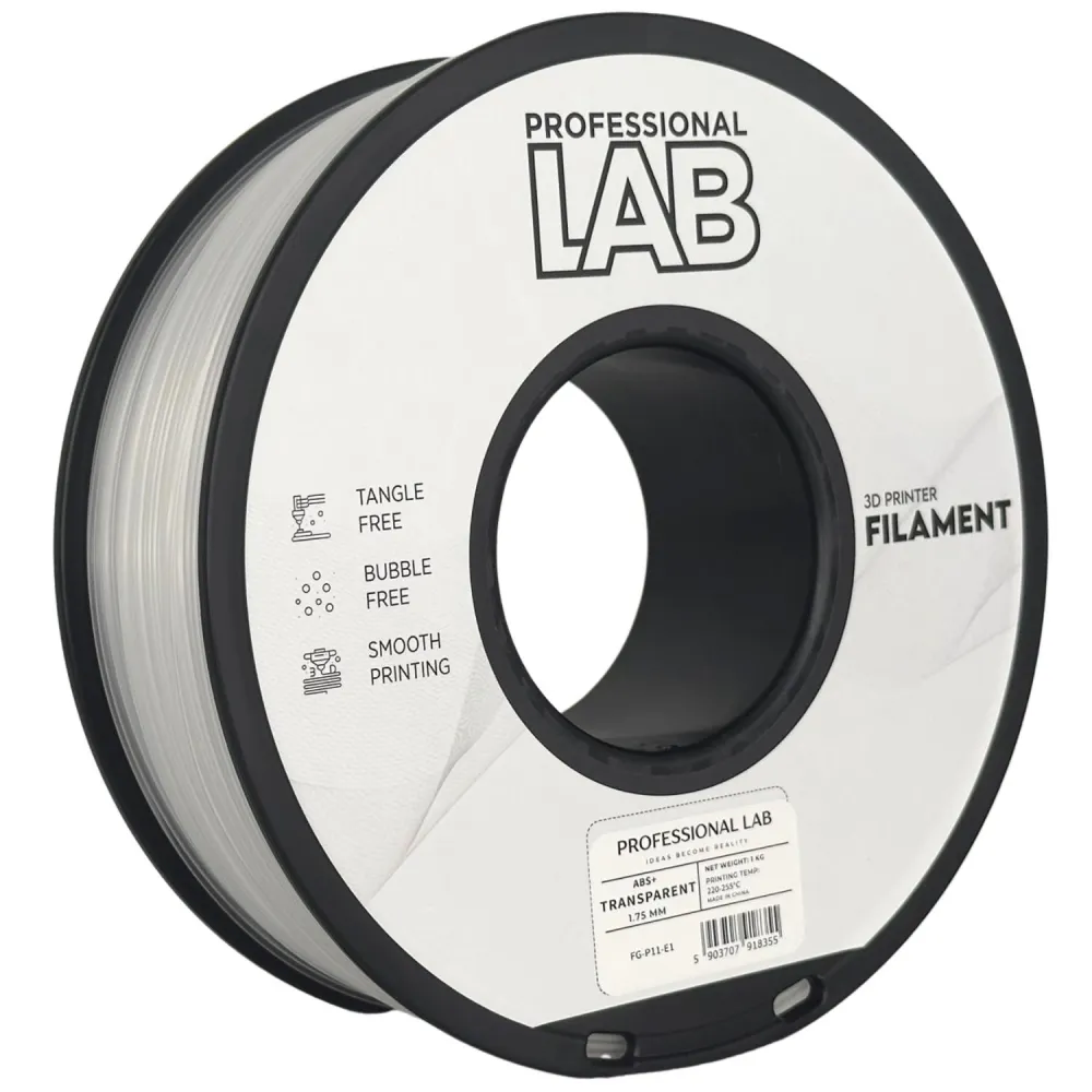 ABS+ Läbipaistev (1.75mm/1.0kg)