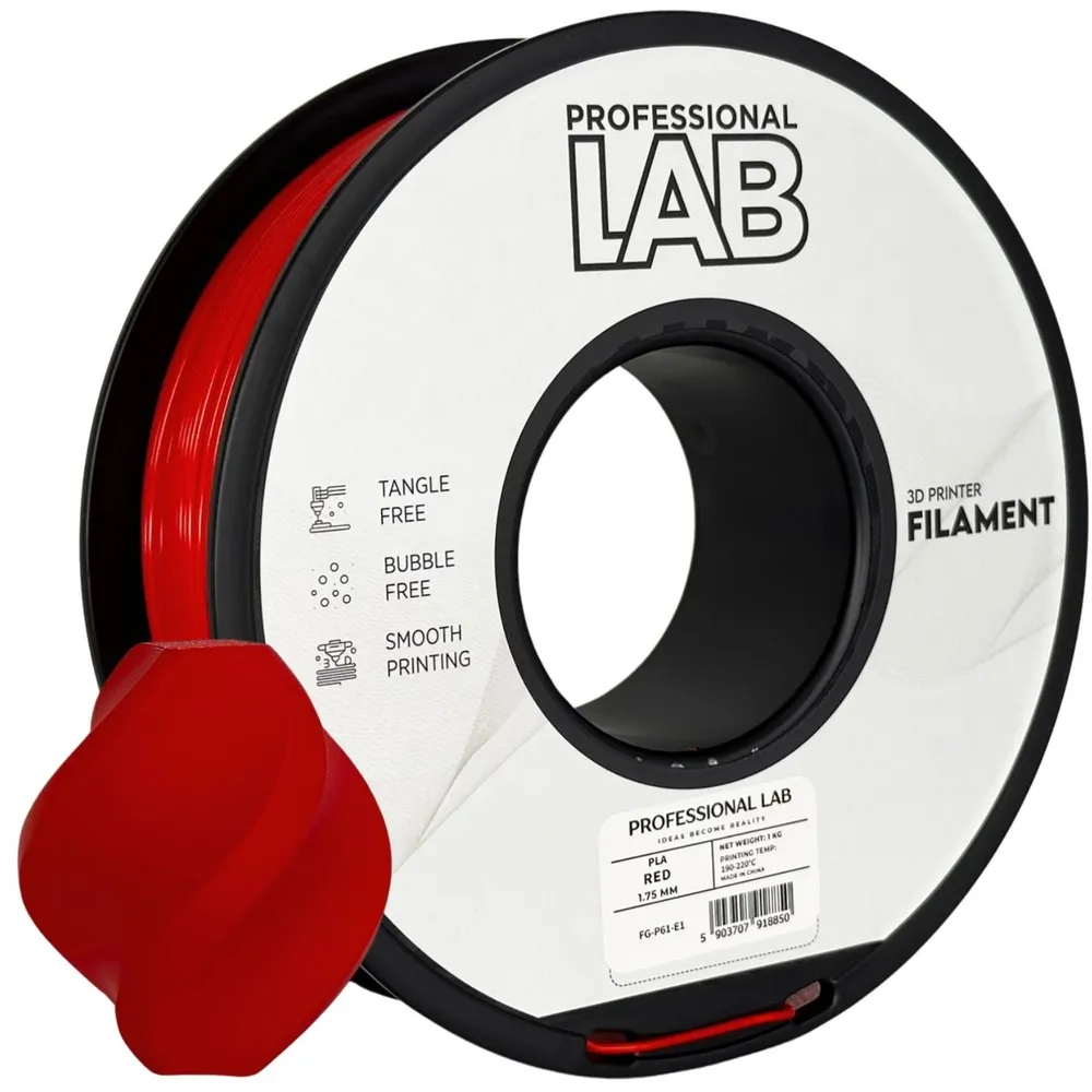 Professional Lab PLA Punane 1.75mm 1kg - PLA filament 3D-printimiseks