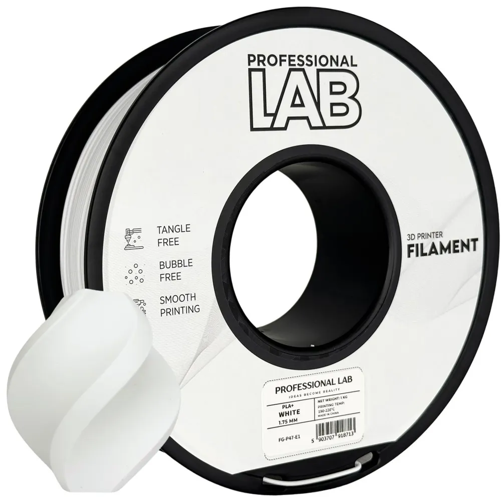 Professional Lab PLA+ White 1.75mm 1kg - PLA Filament for 3D Printing