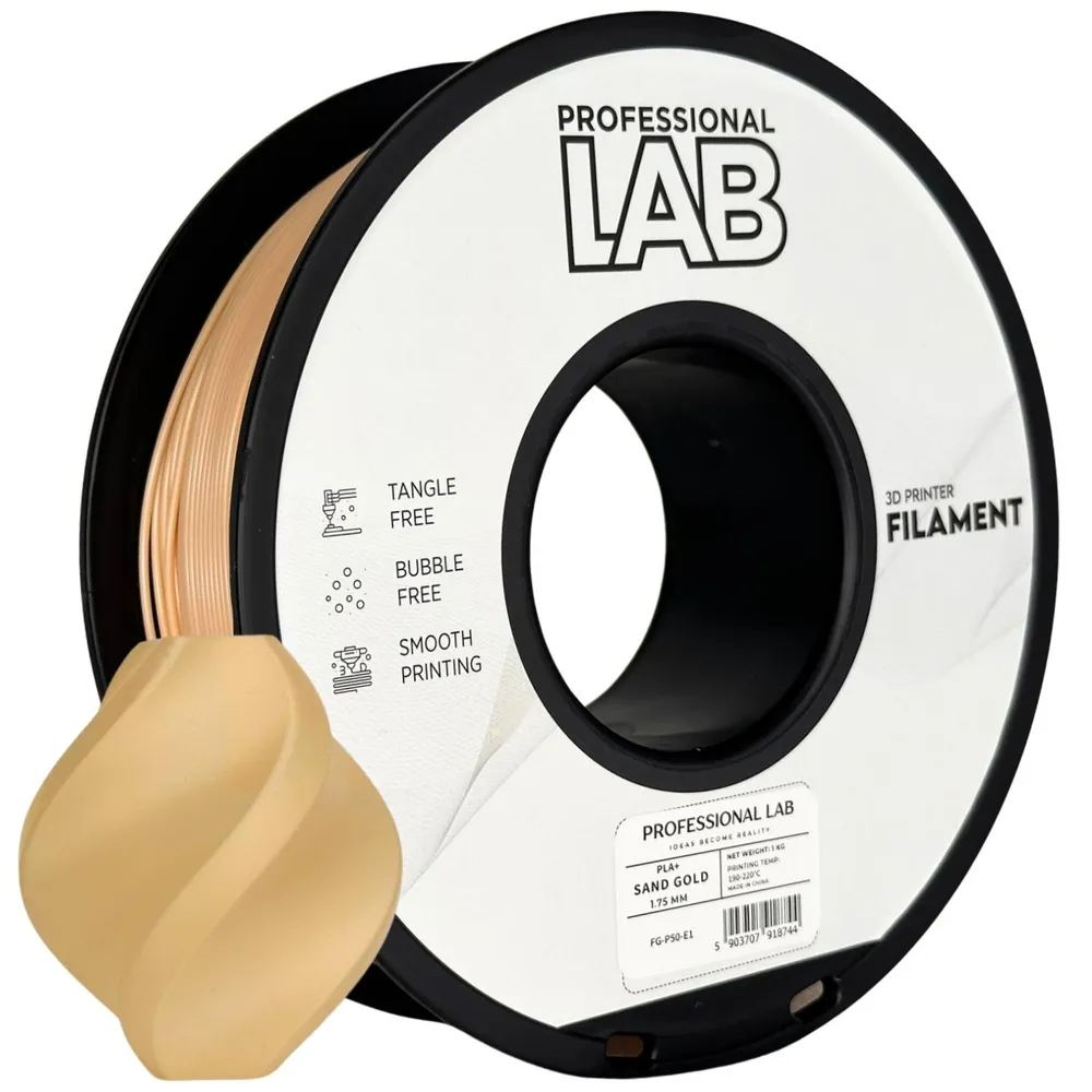 Professional Lab PLA+ Sand Gold 1.75mm 1kg - PLA Filament for 3D Printing