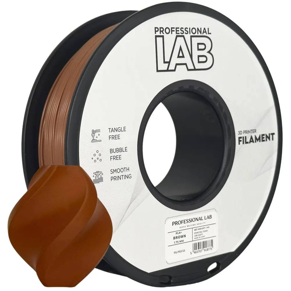 Professional Lab PLA+ Brown 1.75mm 1kg - PLA Filament for 3D Printing