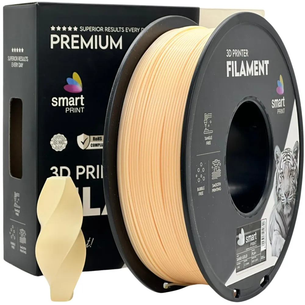 Smart Print PLA+ Sand Gold 1.75mm 1kg - PLA Filament for 3D Printing