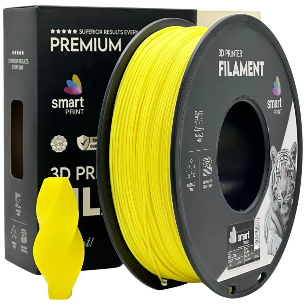 Smart Print PLA+ Yellow 1.75mm 1kg - PLA Filament for 3D Printing