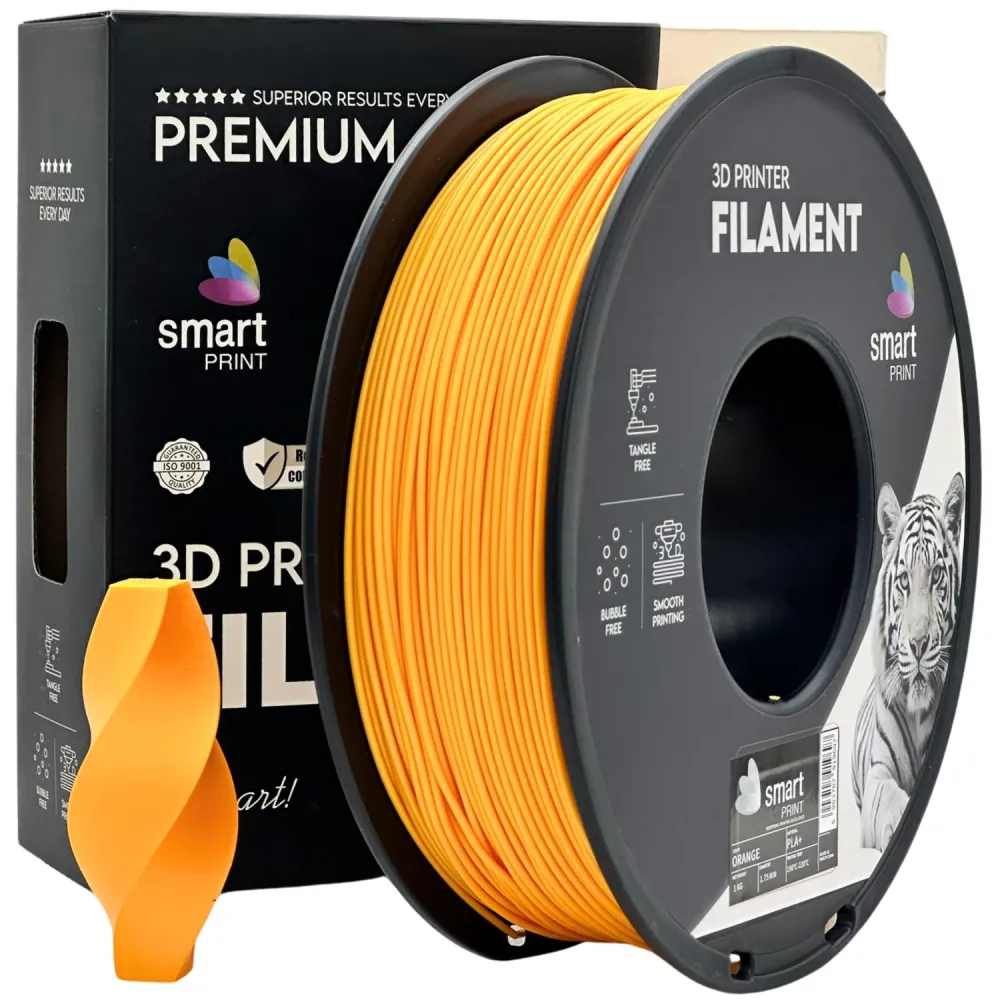 Smart Print PLA+ Orange 1.75mm 1kg - PLA Filament for 3D Printing