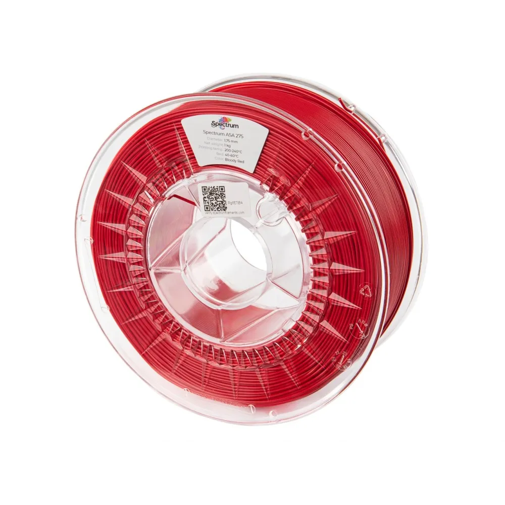 Spectrum ASA Bloody Red 1.75mm 1.0kg Filament | Filament.ee
